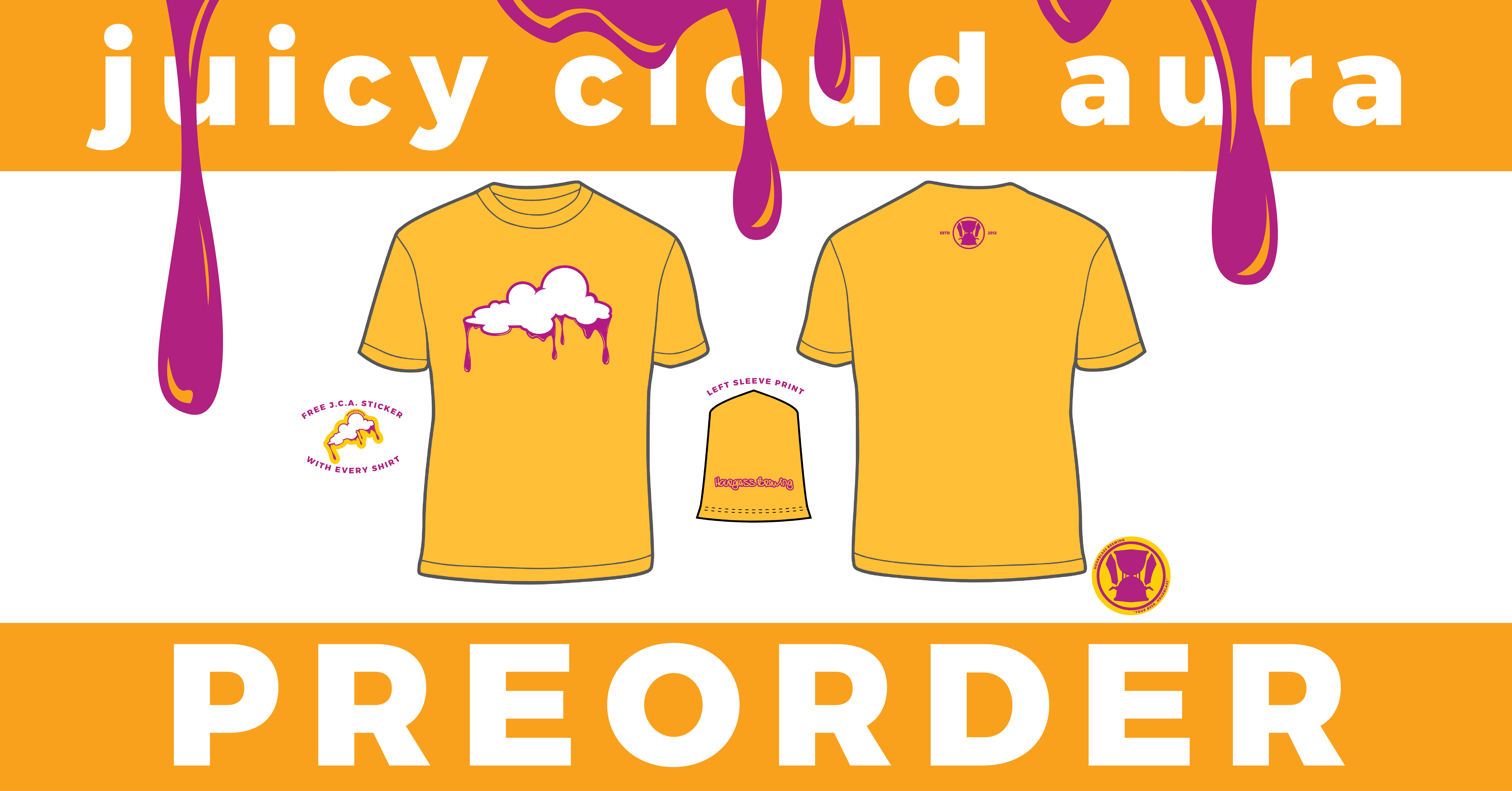 Juicy Cloud Aura Hourglass Brewing yellow craft beer shirts
